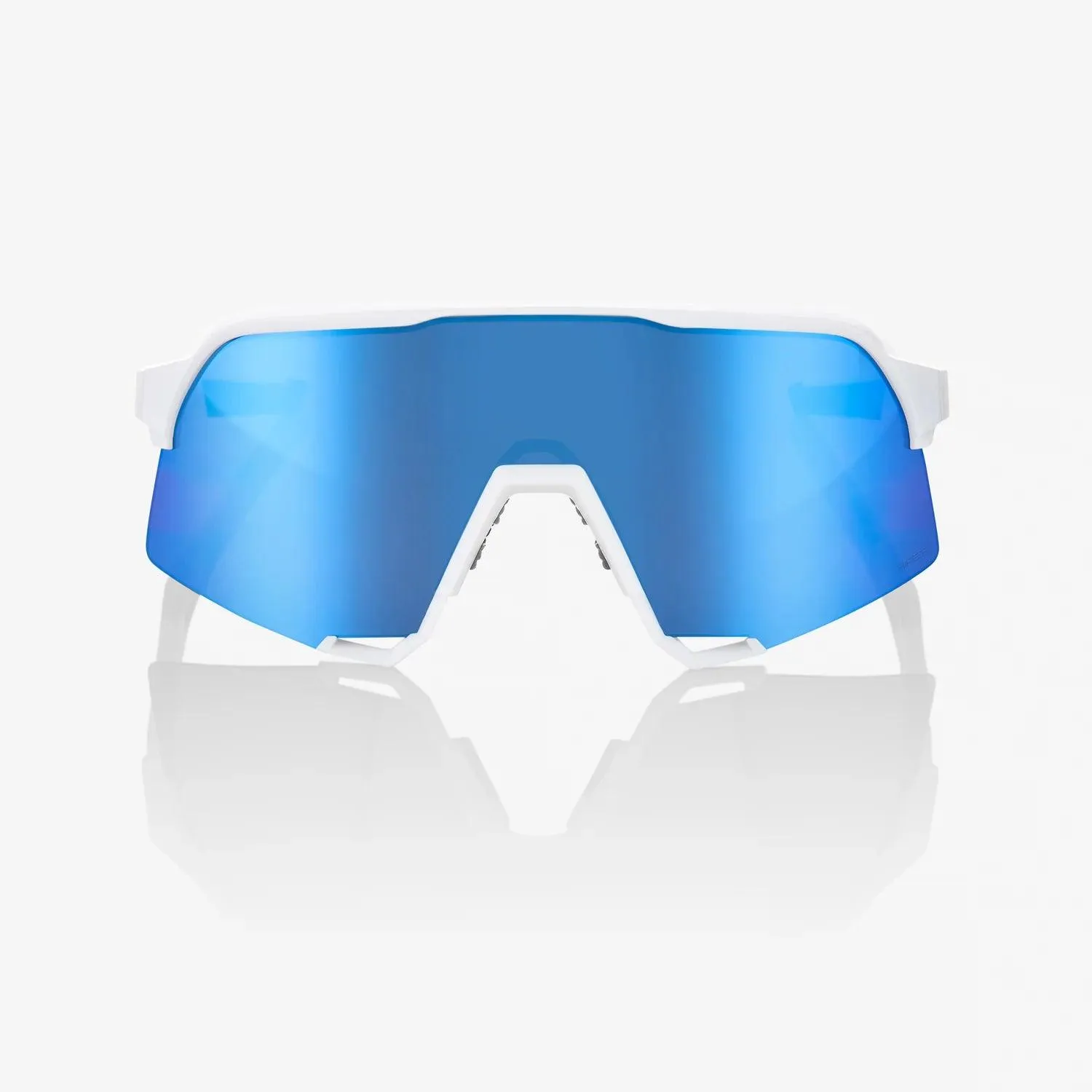 100 Percent Sunglasses - S3 - Matte White - HiPER Blue Multilayer Mirror Lens