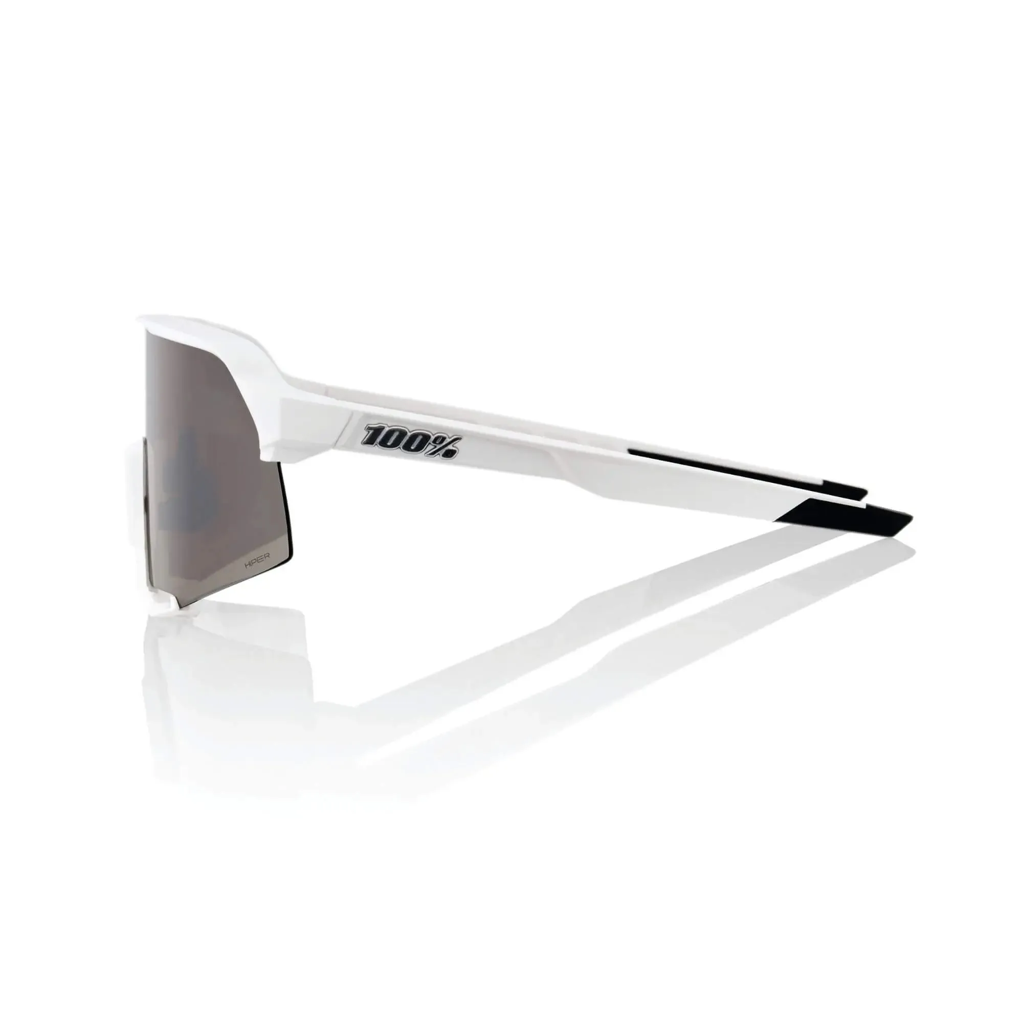 100% S3 Glasses Matt White / HiPER Silver Mirror Lens
