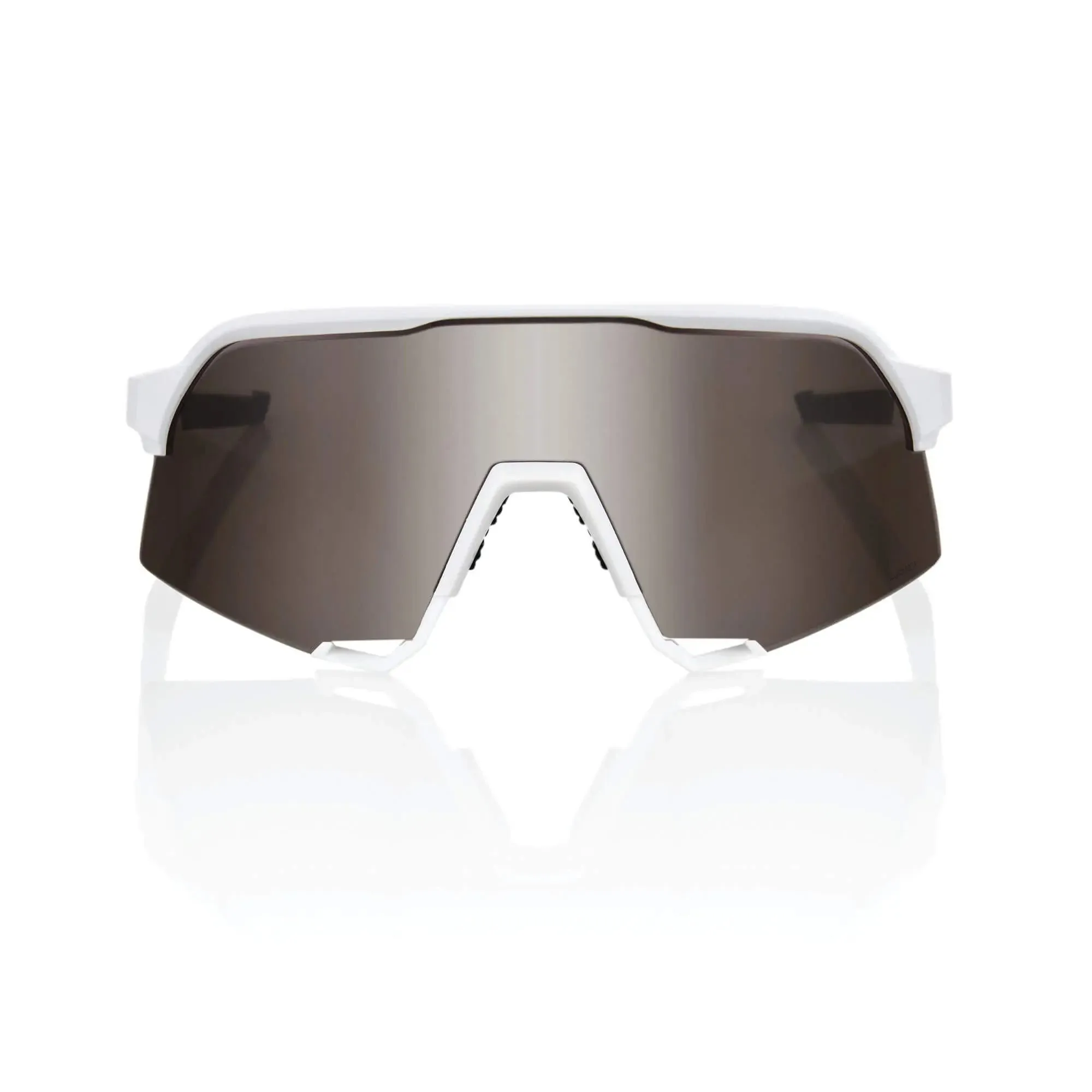 100% S3 Glasses Matt White / HiPER Silver Mirror Lens