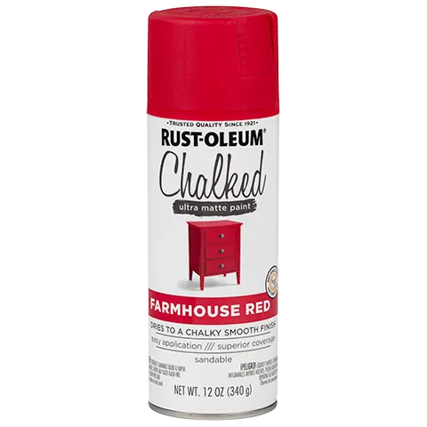 12 OZ Chalked Paint Ultra Matte Spray Paint - Farmhouse Red