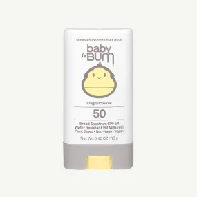 Baby Bum SPF 50 Mineral Sunscreen Face Stick Fragrance Free 13g
