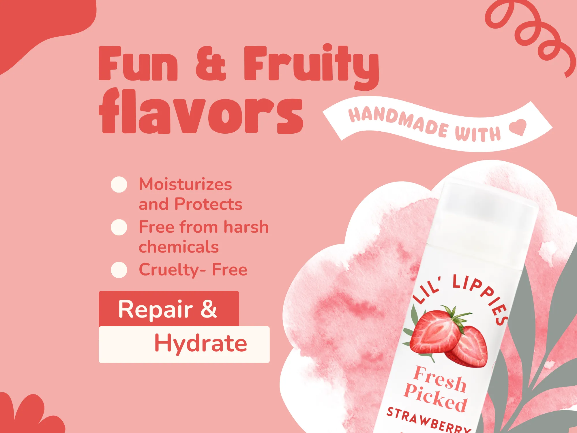 Candy Cane Lip Balm - Lil' Lippies Kids Peppermint