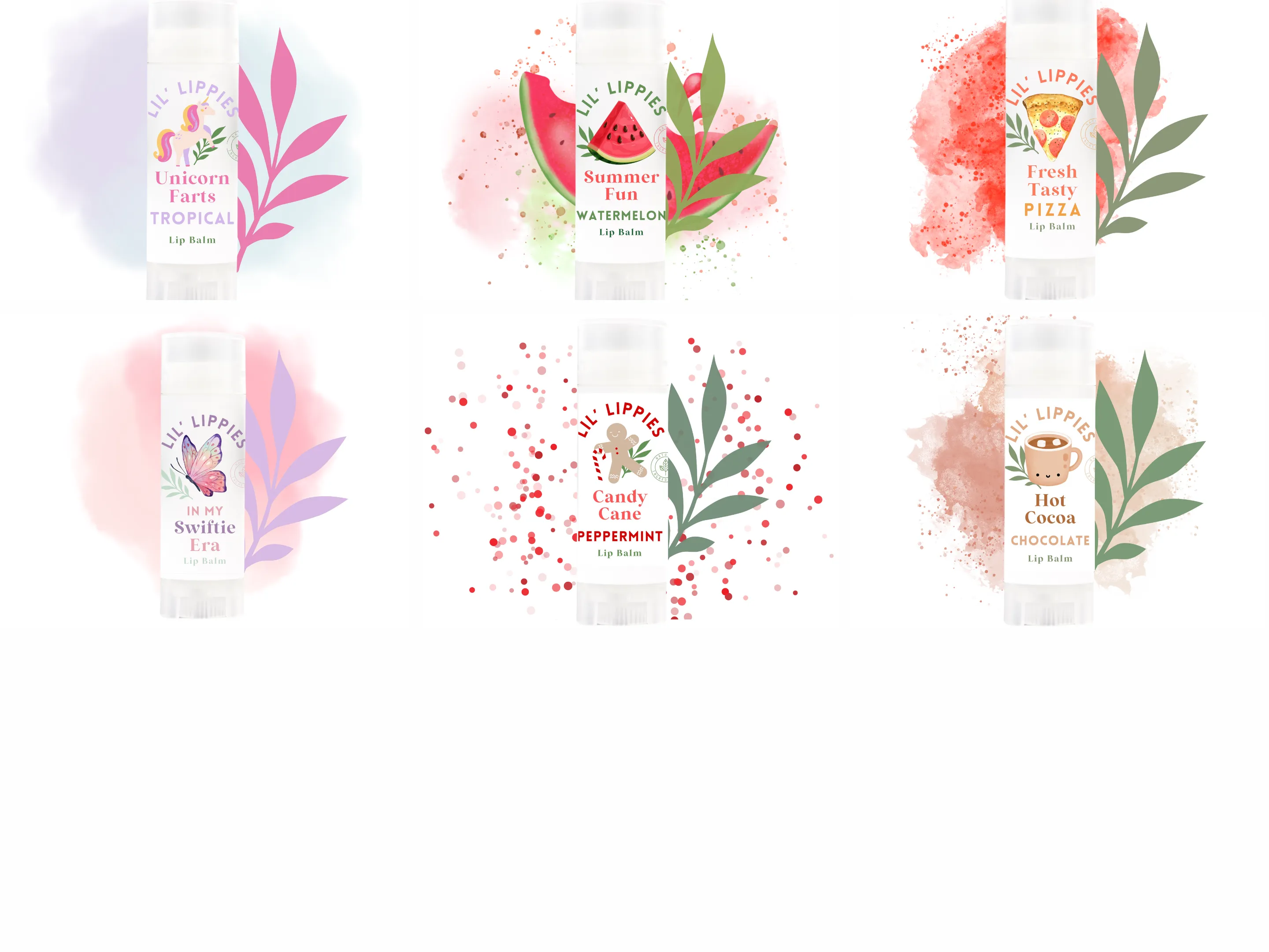 Candy Cane Lip Balm - Lil' Lippies Kids Peppermint