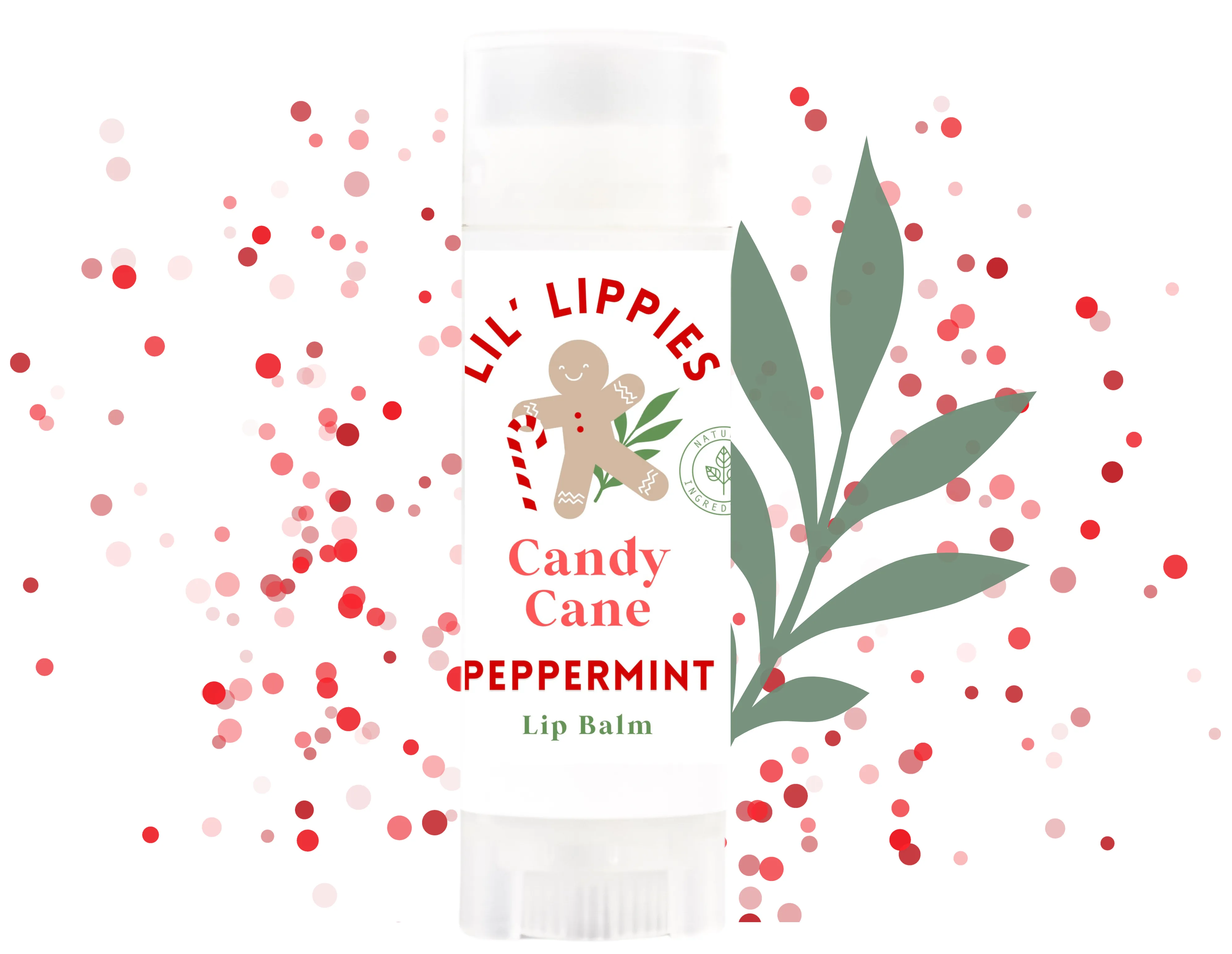 Candy Cane Lip Balm - Lil' Lippies Kids Peppermint