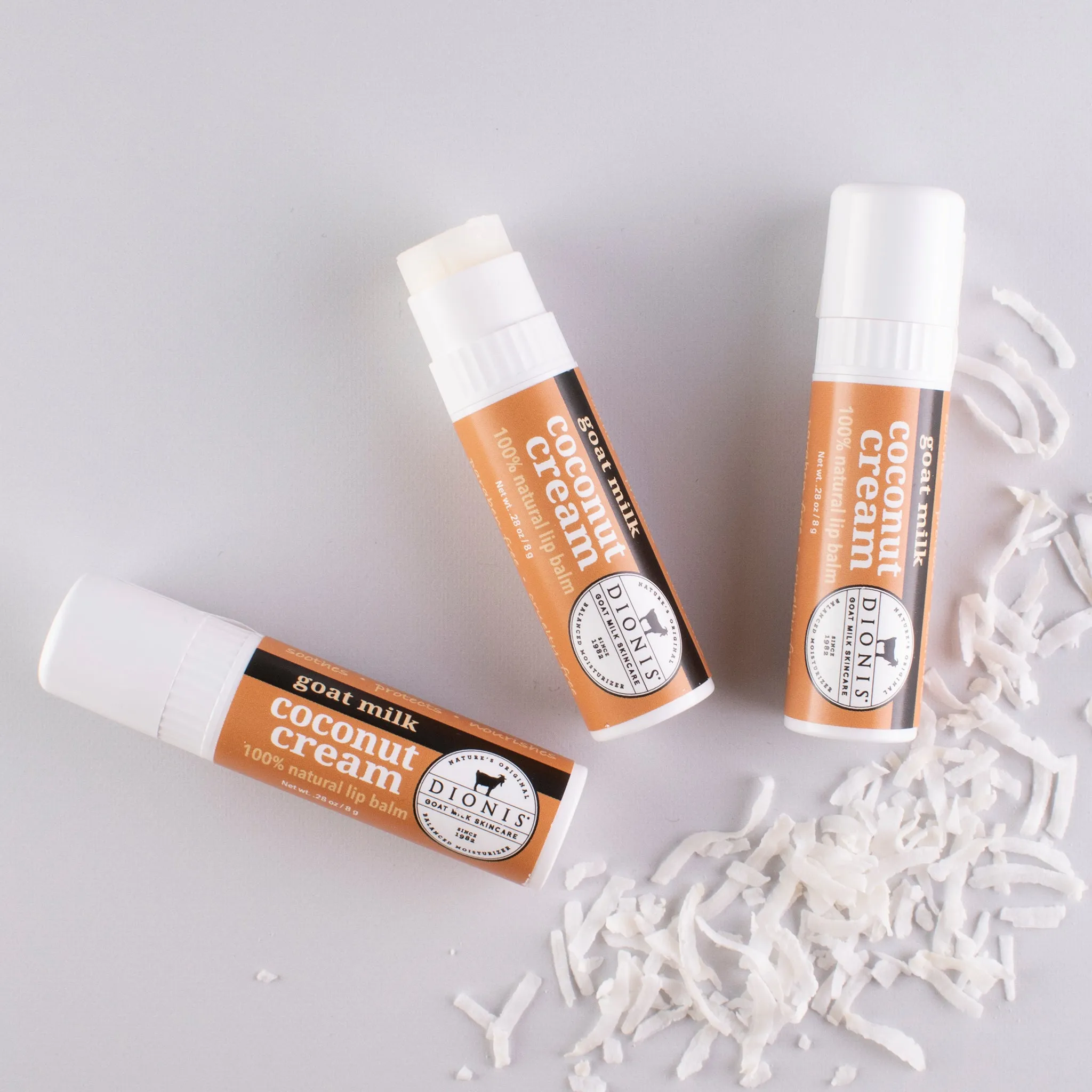 Coconut Cream Goat Milk Lip Balm, Set of 3