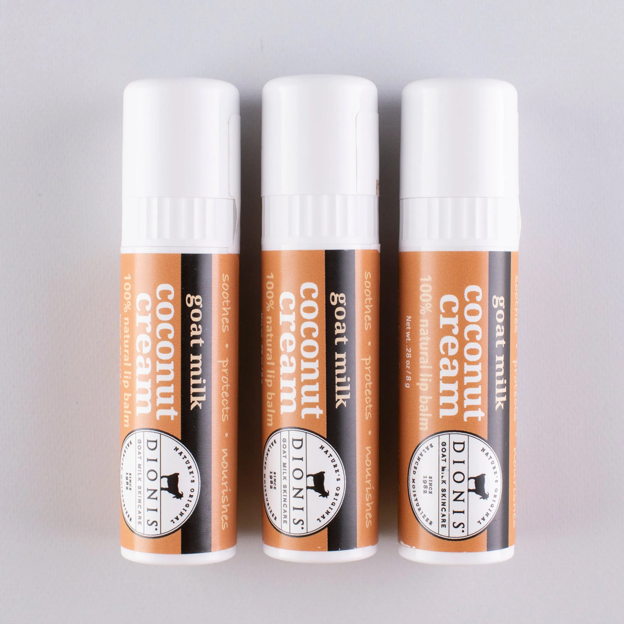 Coconut Cream Goat Milk Lip Balm, Set of 3