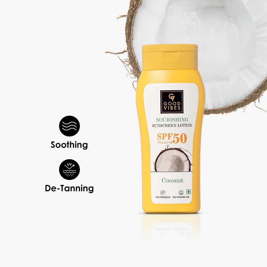 Coconut Nourishing Sunscreen Lotion SPF 50, With Lime & Rosemary Leaf Oil