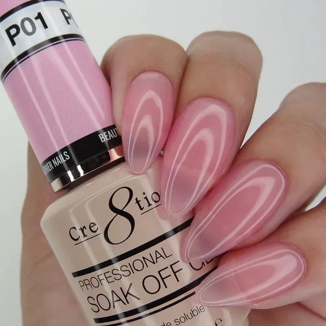 Cre8tion Gel Polish, French Collection, P01, Crystal Pink, 0.5oz