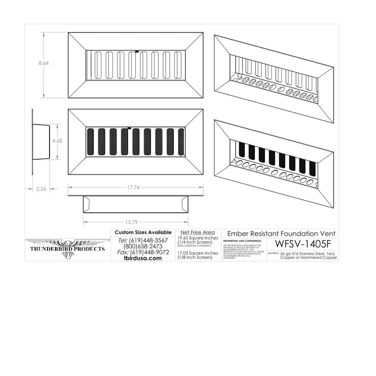 Ember-Resistant Stainless Steel Foundation Vent