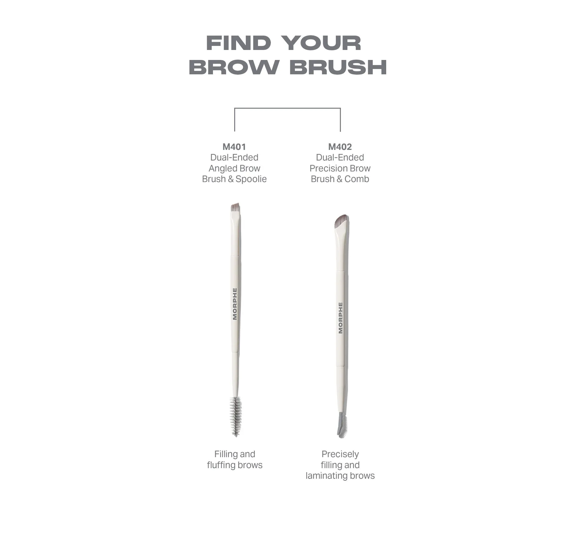 M401 Dual-Ended Angled Brow Brush & Spoolie