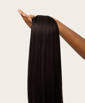 Natural Black, 16" Volumiser Quad Clip-In Weft, 1B | 40g