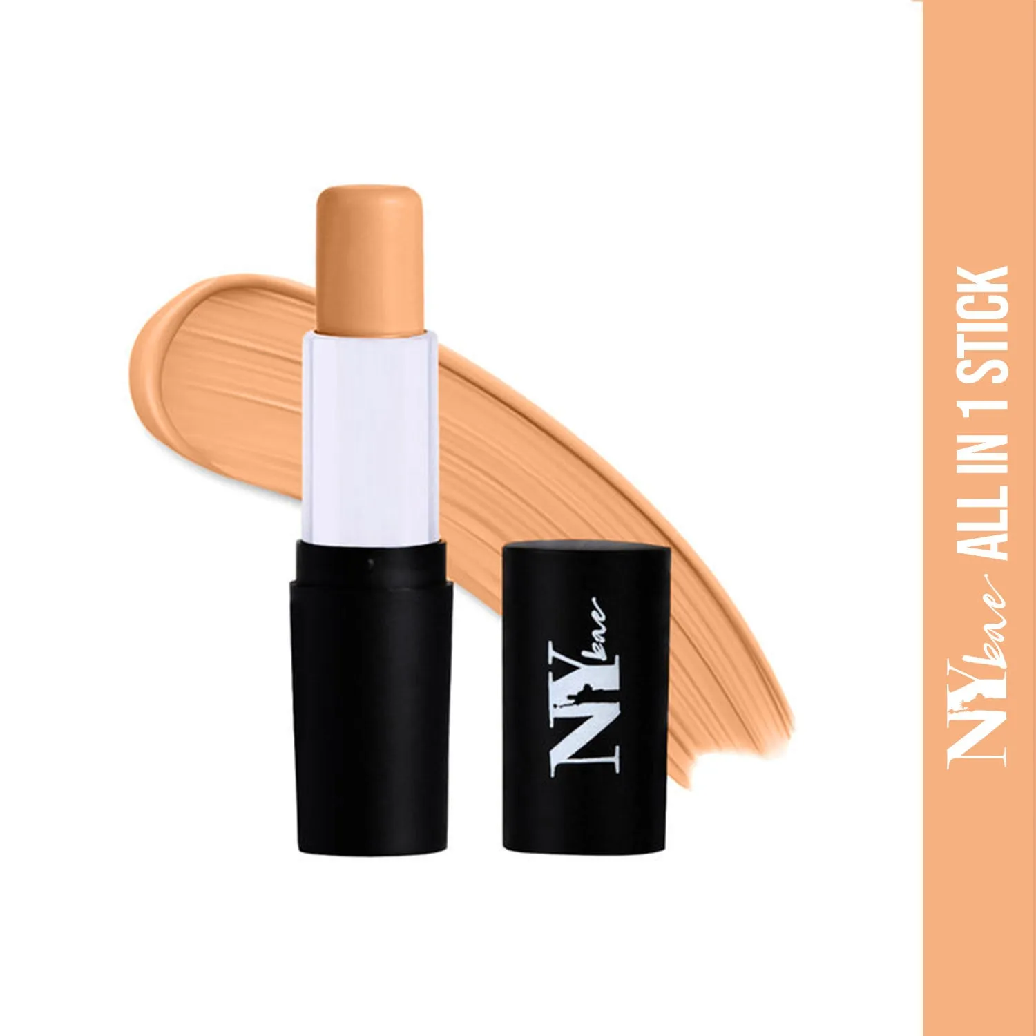 NY Bae All In One Stick| Foundation, Concealer, Contour, Colour Corrector| For Wheatish Skin| Flawless Texture| I'm Goin' To Coney Island- Caramel 4