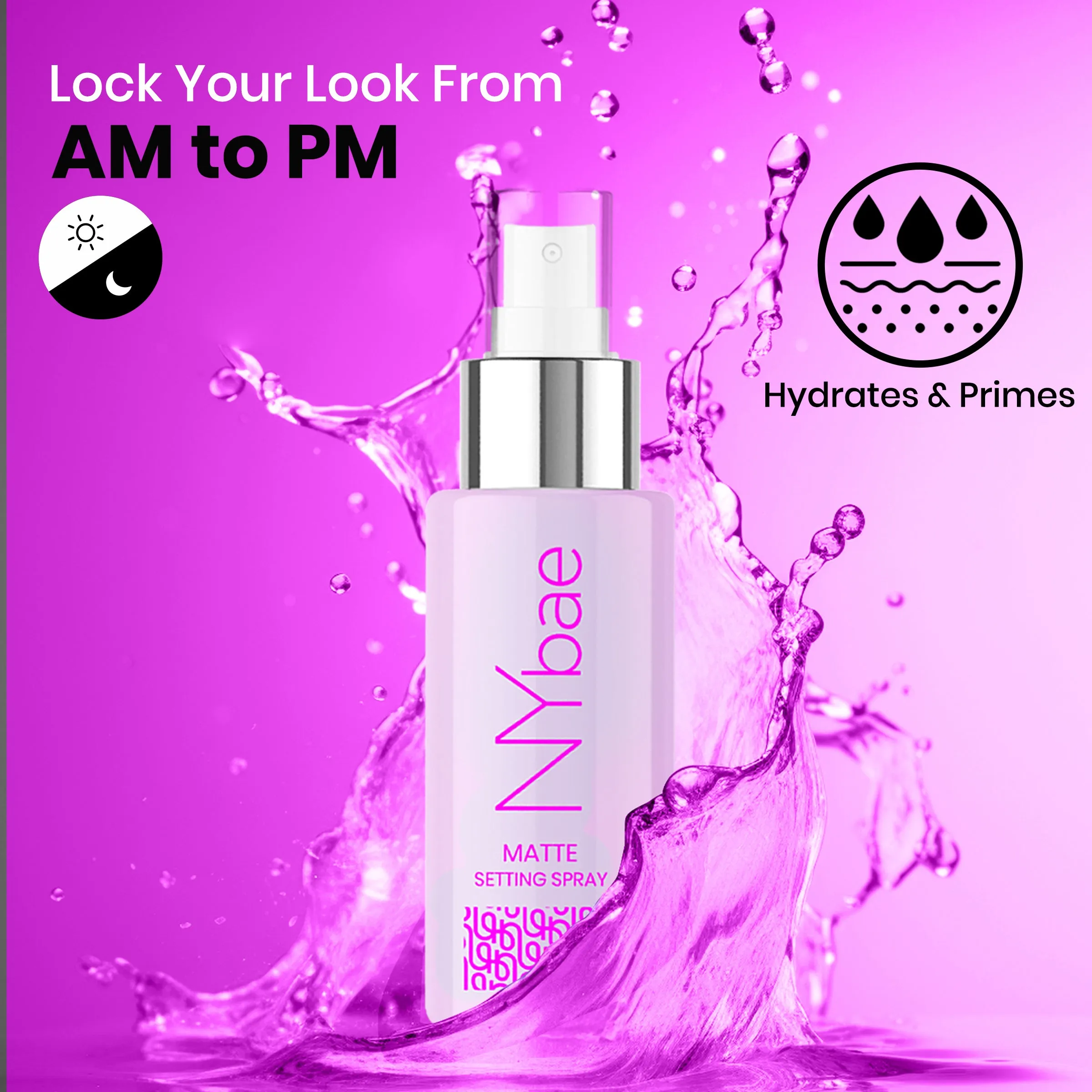 NY Bae Matte Setting Spray (100ml) | Mattifies Skin | Makeup Fixer | Long Lasting Makeup | Crease-Free | Hydrating Face Mist | Green Tea Extracts | Normal To Oily Skin