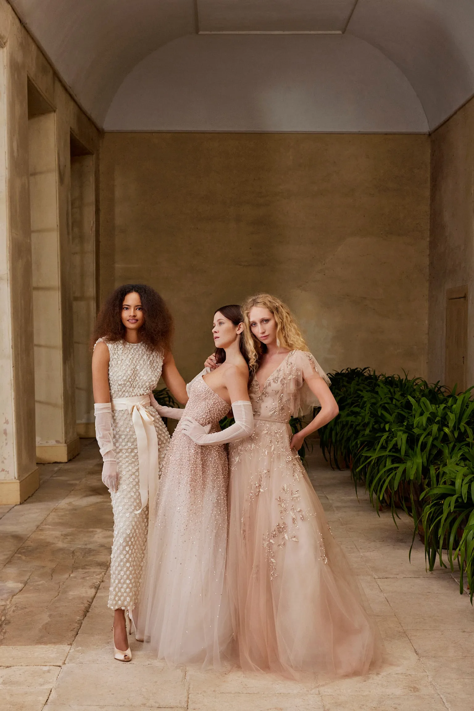 Pearl Embroidered Tulle Gown