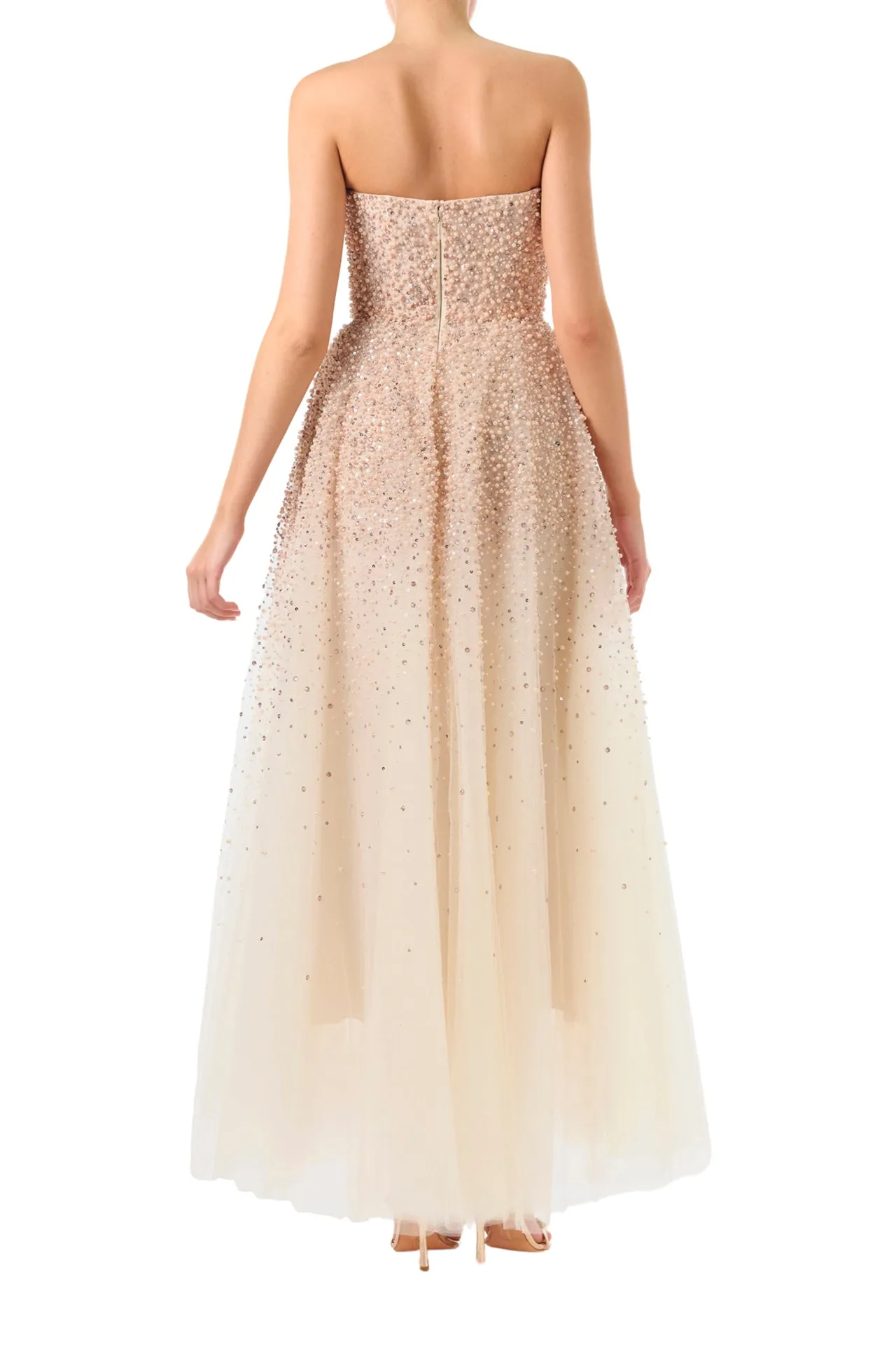 Pearl Embroidered Tulle Gown
