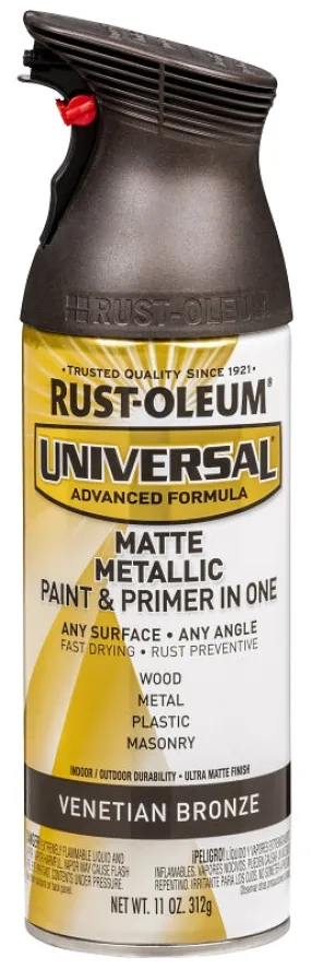 Rust-Oleum 353092 Metallic Spray Paint, Matte, Venetian Bronze, 11 oz :CAN: QUANTITY: 1