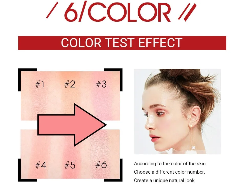 Shimmer Blush With Brush Makeup Flower Palette Long-Lasting Face Check Blush Pink Orange Red