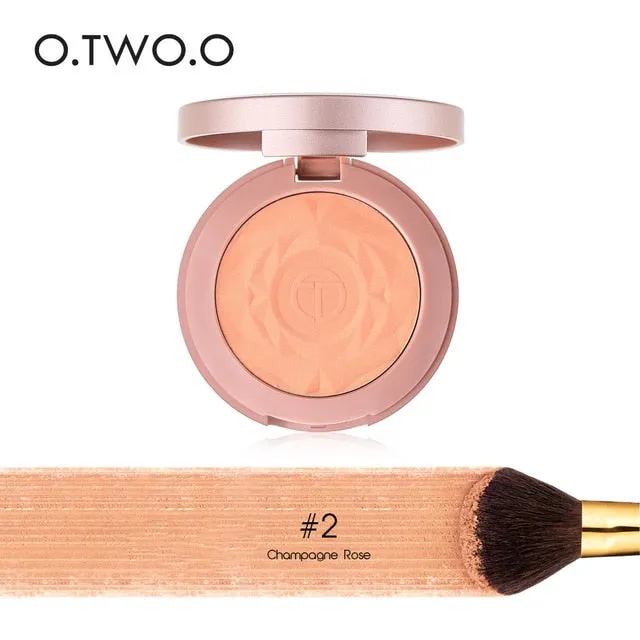 Shimmer Blush With Brush Makeup Flower Palette Long-Lasting Face Check Blush Pink Orange Red