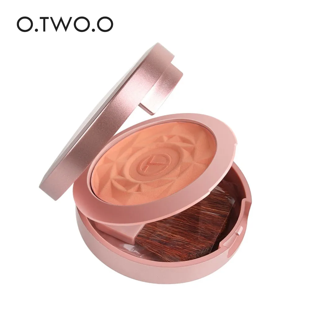 Shimmer Blush With Brush Makeup Flower Palette Long-Lasting Face Check Blush Pink Orange Red