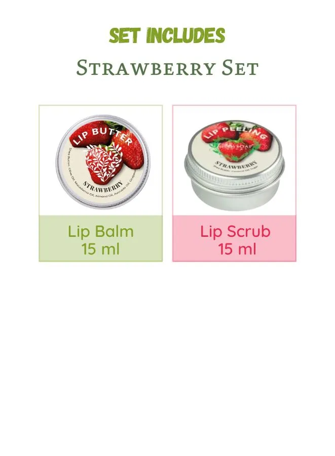 Soap&Friends 15 ml Strawberry Lip Balm and Scrub Set of 2