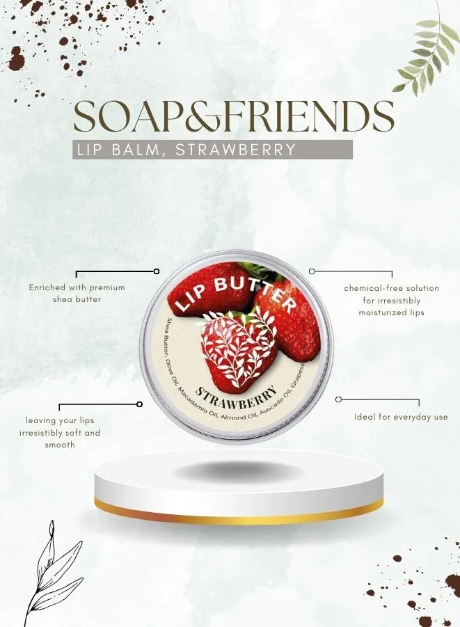 Soap&Friends 15 ml Strawberry Lip Balm and Scrub Set of 2