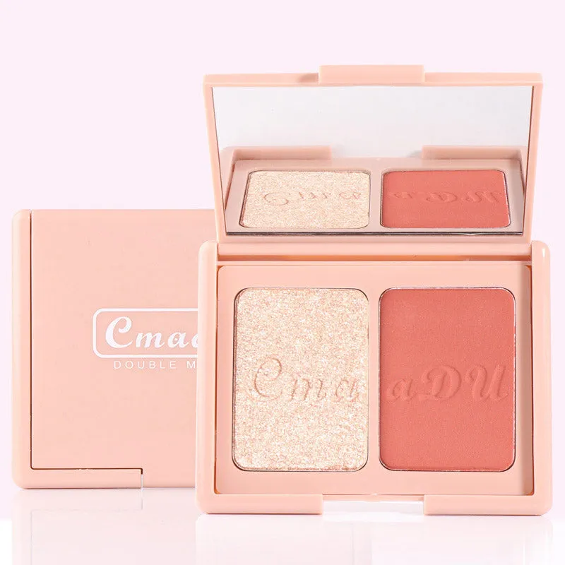 Two-Tone Delicate Natural Blush Highlighter Powder