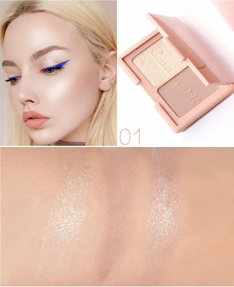 Two-Tone Delicate Natural Blush Highlighter Powder