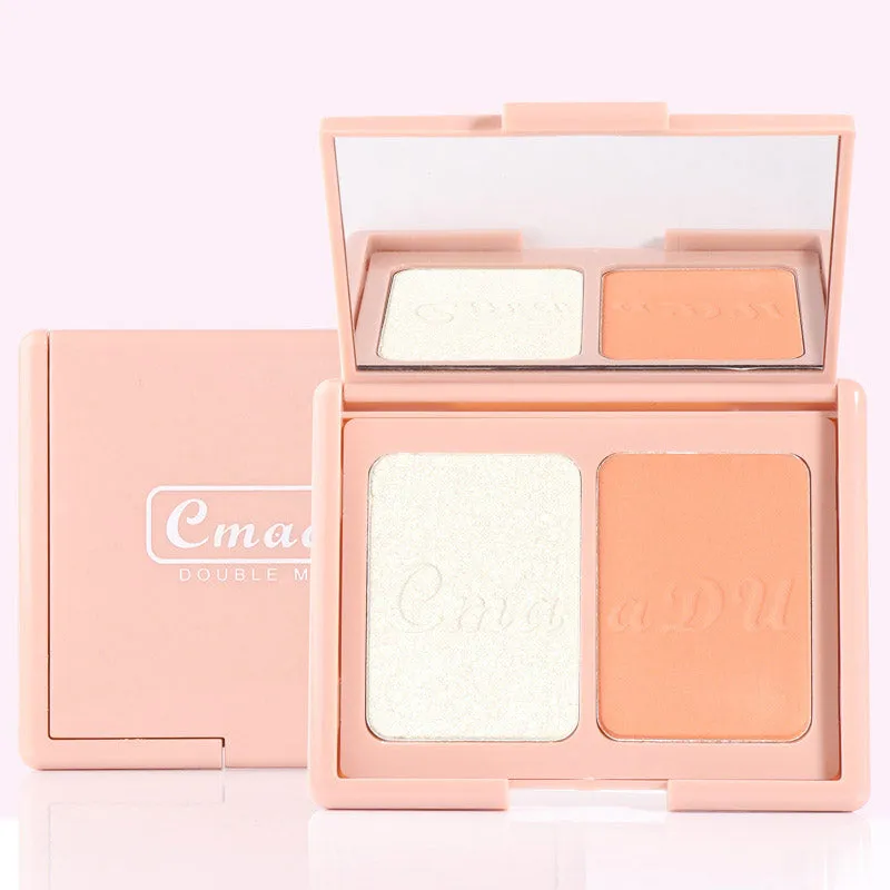 Two-Tone Delicate Natural Blush Highlighter Powder